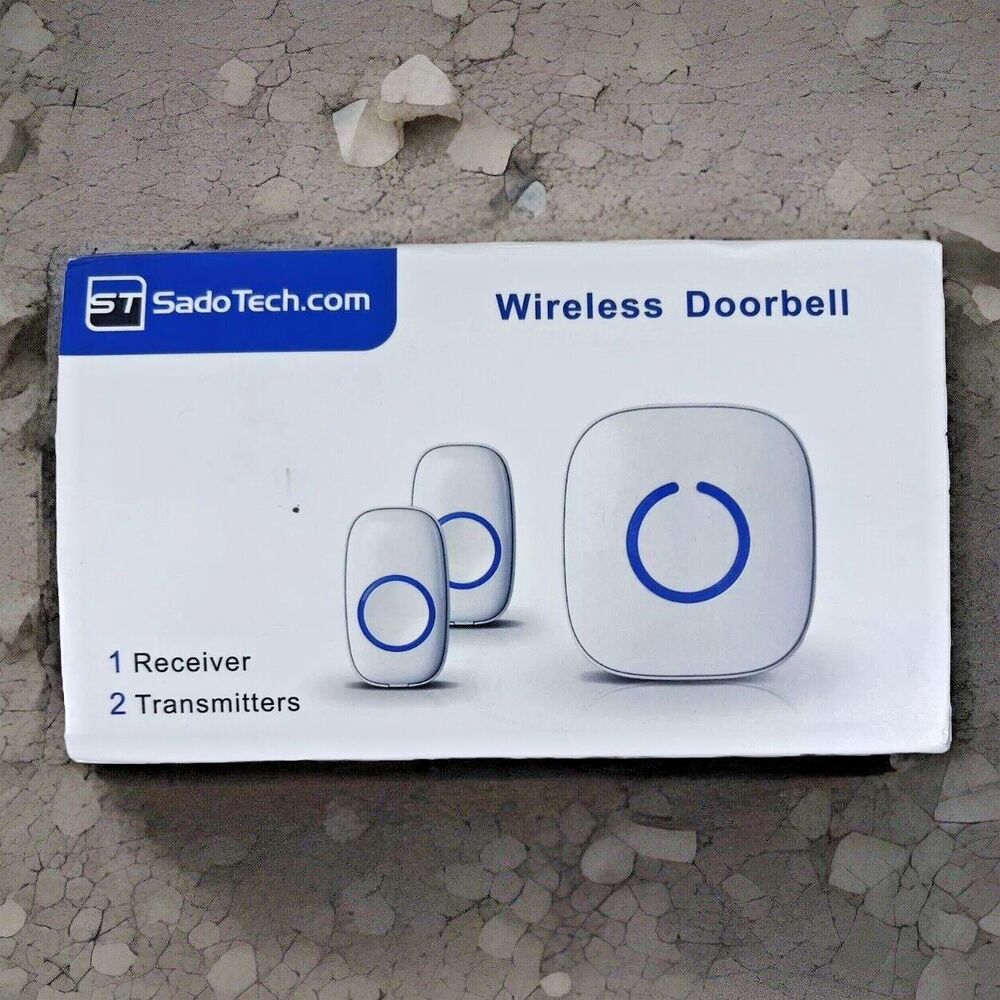 Wireless Doorbell SadoTech /1 Receiver 2 Remote Buttons/White /Easy Install/New